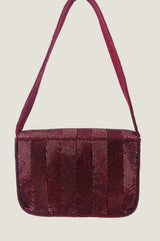 Beaded Strap Handbag | Chevron Wine