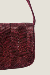 Beaded Strap Handbag | Chevron Wine
