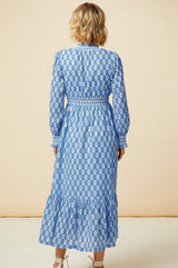 Emmeline Maxi Dress | Blue/White