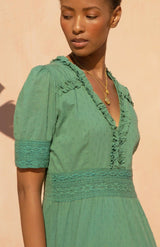 Viola Cotton Midi Dress | Khaki