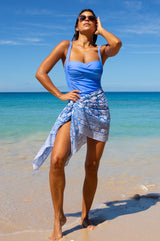 Organic Cotton Sarong | Dianthus Blue/White