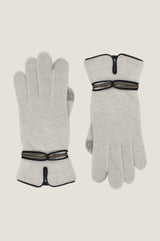 SANTACANA Touchscreen Wool & Cashmere Blend Gloves | Cream/Brown