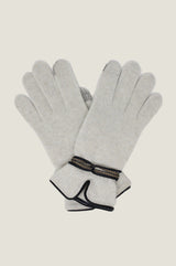 SANTACANA Touchscreen Wool & Cashmere Blend Gloves | Cream/Brown