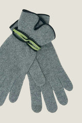 Touchscreen Wool & Cashmere Blend Gloves | Grey/Lime