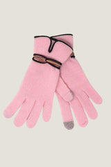 Touchscreen Wool & Cashmere Blend Gloves | Light Pink/Red