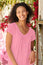 Organic Cotton V-Neck T-Shirt | Pink