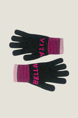 Vita Bella Gloves | Khaki/Fuchsia
