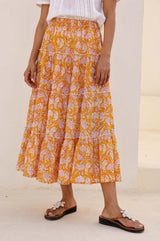 One Size Skirt | Dianthus Yellow/White - Aspiga