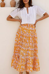 One Size Skirt | Dianthus Yellow/White - Aspiga