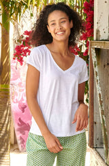 V-Neck-Cotton-T-shirt-White