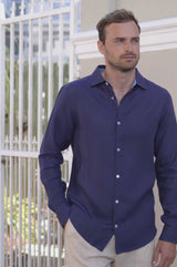 Men's Linen Shirt | Navy