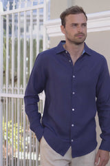 Men's Premium Linen Shirt | Navy