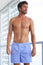 Men's Recycled Swim Shorts | Geo Cobalt Blue/White