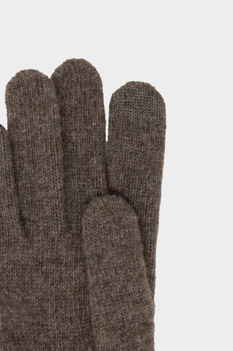 Touchscreen Wool & Cashmere-Blend-Gloves-Brown