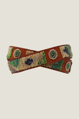 Toto Leather Belt | Green/Beige