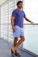 Men's Recycled-Swim-Short-Geo-Cobalt-Blue-White