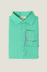 Men's-Linen-Shirt-Green-Light-Purple