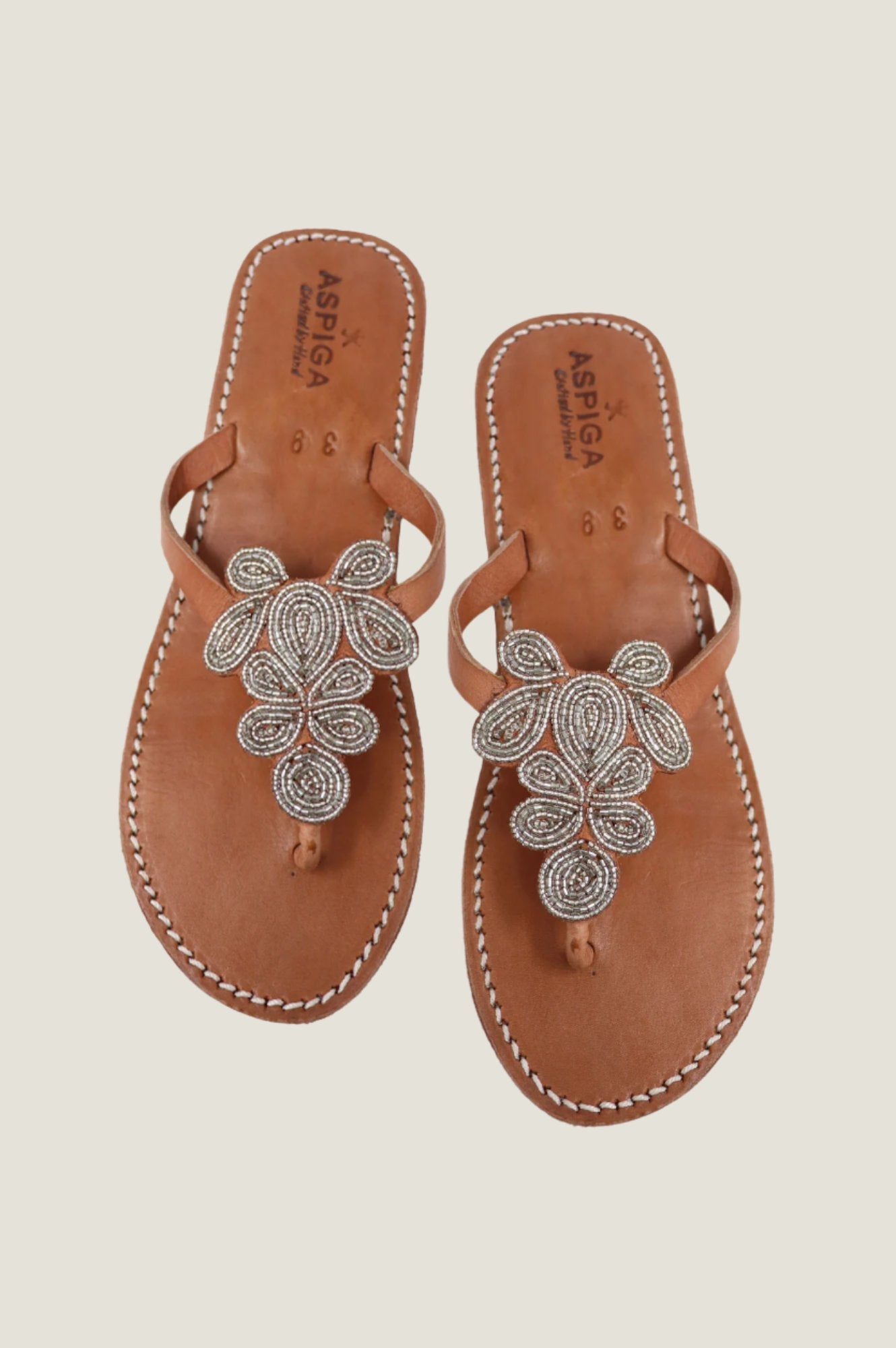 Silver beaded sandals deals