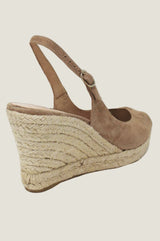 Mykonos Peep Toe Espadrilles | Almond - Aspiga