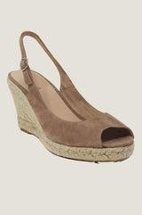 Mykonos Peep Toe Espadrilles | Almond - Aspiga