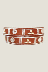 Shell Leather Belt | White