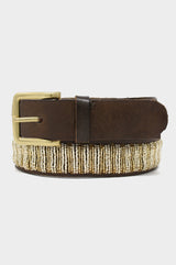 Full Beaded Belt | Light Gold - Aspiga