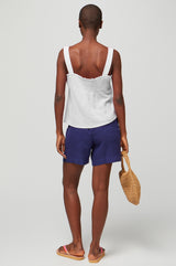 Piper Lace Trim Top | White