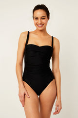 Recycled-Ruched-Swimsuit-Black