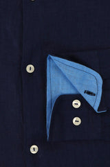Men's Premium Linen Shirt | Navy - Aspiga