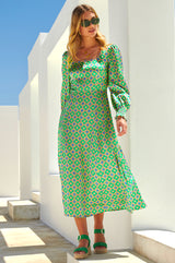 Iyla-Dress-Geo-Floral-Green