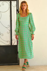 Iyla-Dress-Geo-Floral-Green