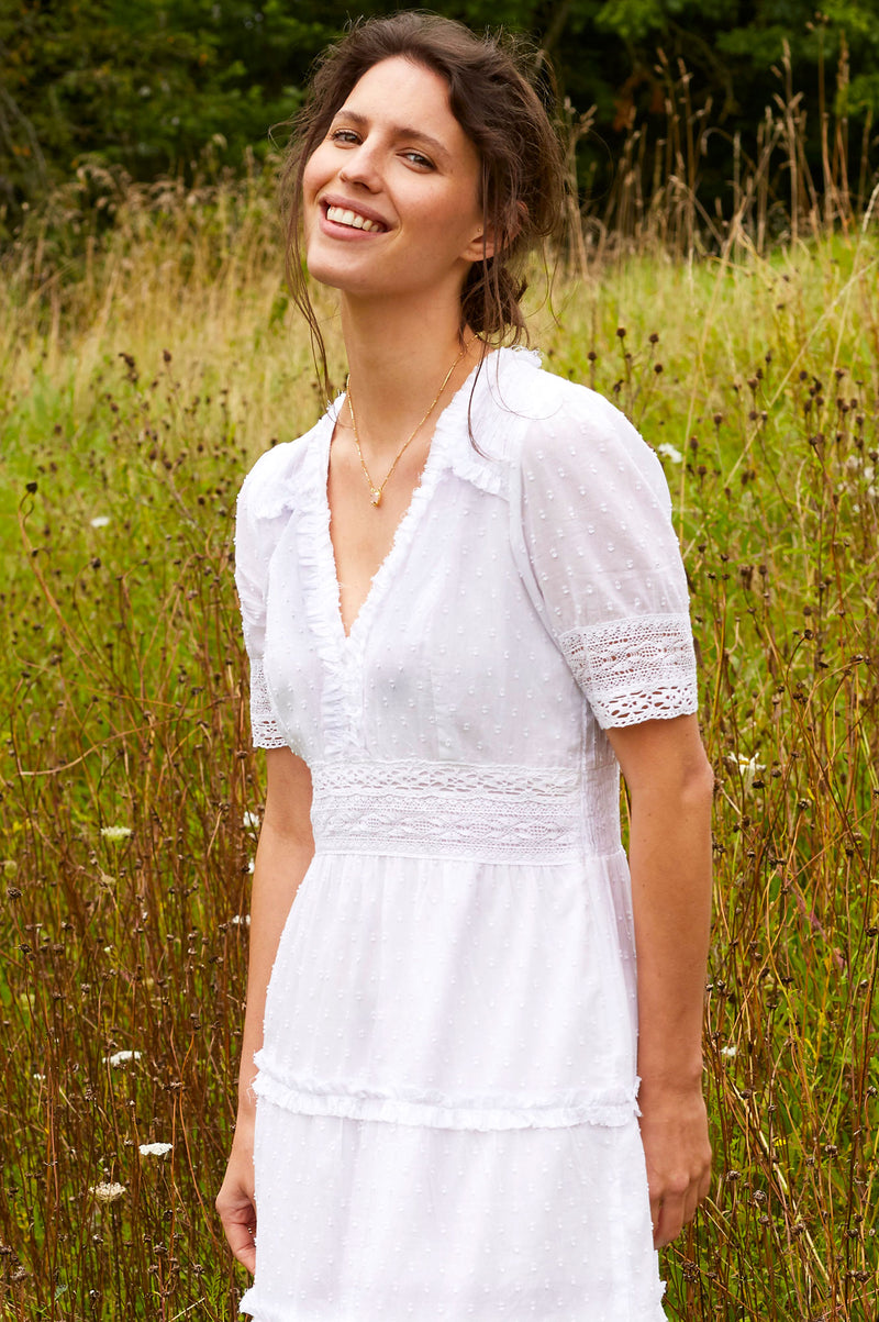 Viola Organic Cotton Dress | White