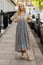 Toula Dress | Ecru/Blue
