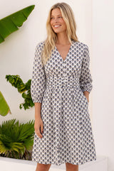 Jyoti Organic Cotton Short Dress | Jasmine Neutral