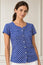 Lisbon Viscose Crinkle Blouse | Lixus Cobalt/White