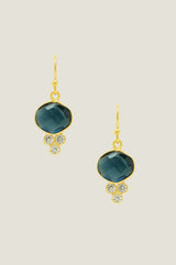 Crystal Earrings | Gold/Navy
