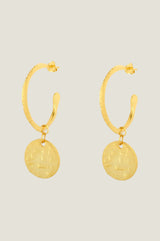 Hammered Hoop Earrings | Gold