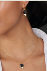 Crystal Earrings | Gold/Navy