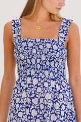 Rhianna Organic Cotton Dress | Navy/White