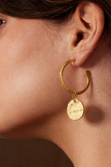 Hammered Hoop Earrings | Gold