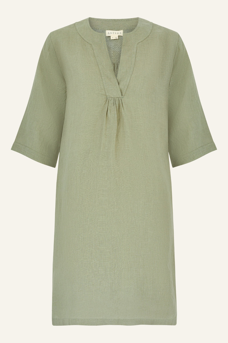 Calvi Linen Dress | Khaki