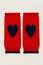 Merino Wool Fingerless Heart Gloves | Red/Navy
