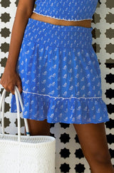 Emani Skirt | Willow Leaf Marina Blue