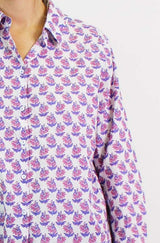 Women's Collared Shirt | Lily Flower Cornflower
