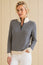 Merino Wool Stripe Quarter Zip Jumper | Off White/Navy