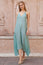 Halter Viscose Midi Dress | Sage/White