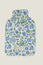 Block Print Organic Cotton Hot Water Bottle Cover | Garden Jaal Blue/Green