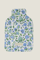 Block Print Organic Cotton Hot Water Bottle Cover | Garden Jaal Blue/Green - Aspiga
