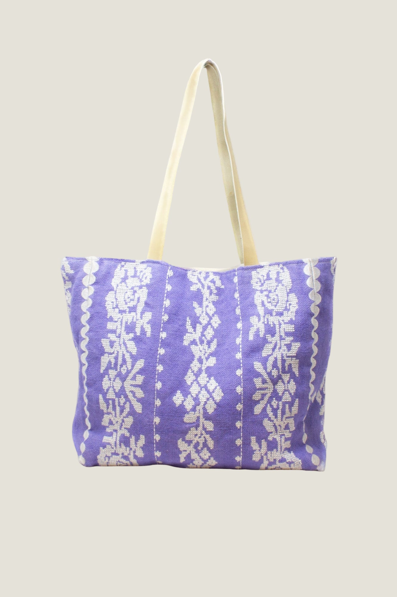 Paros Jute Bag | Cornflower/White