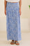 Brady Viscose Crinkle Skirt | White/Blue